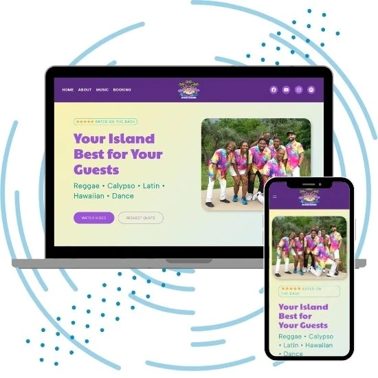 Laptop and mobile mockup of a website design
